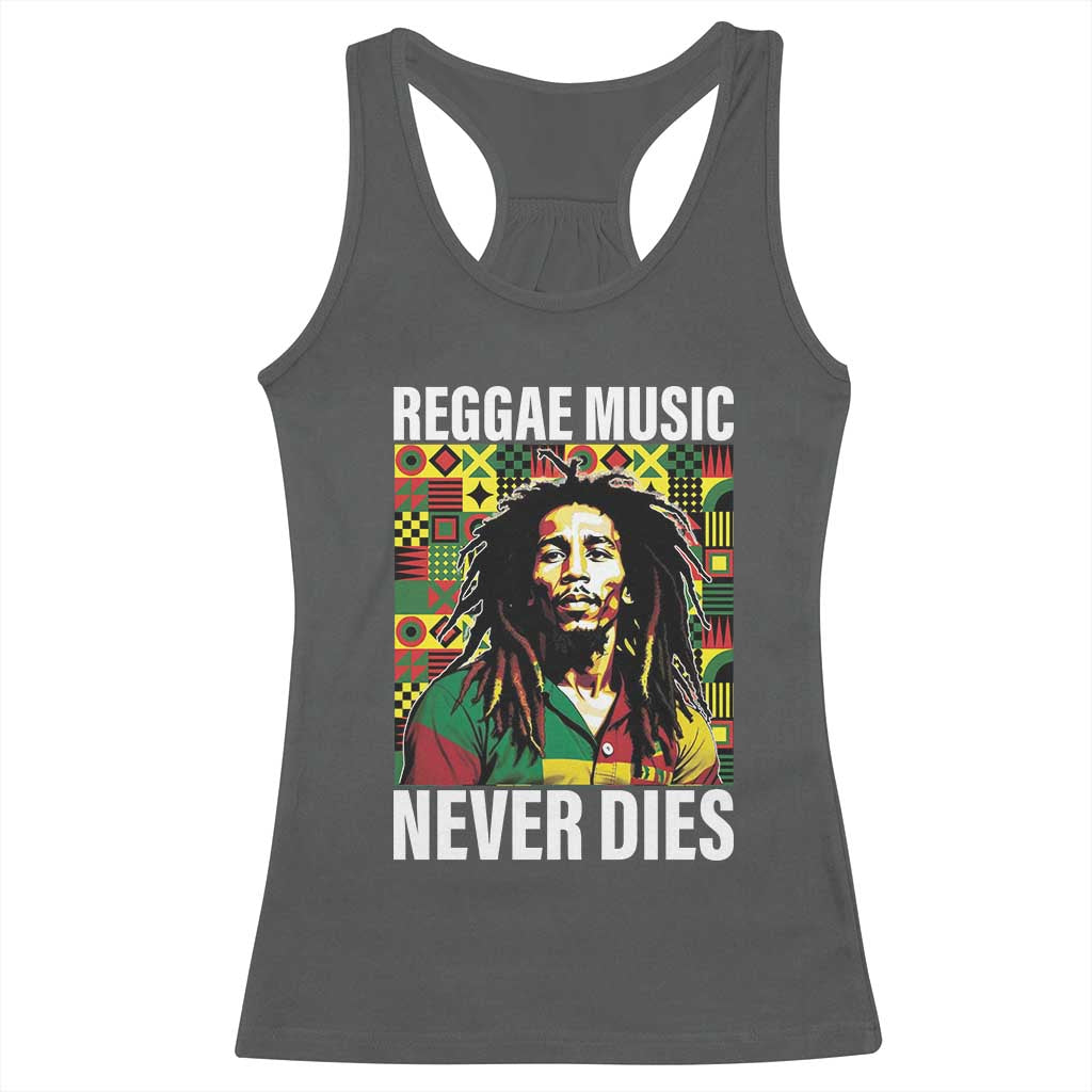Legend Bob Racerback Tank Top Reggae Music Never Dies Rasta TS11 Dark Heather Print Your Wear