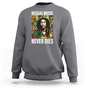 Legend Bob Sweatshirt Reggae Music Never Dies Rasta TS11 Charcoal Print Your Wear