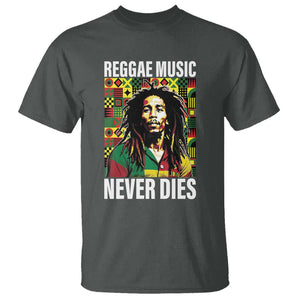 Legend Bob T Shirt Reggae Music Never Dies Rasta TS11 Dark Heather Print Your Wear