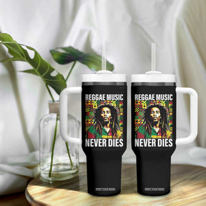 Legend Bob Tumbler With Handle Reggae Music Never Dies Rasta TS11 Print Your Wear