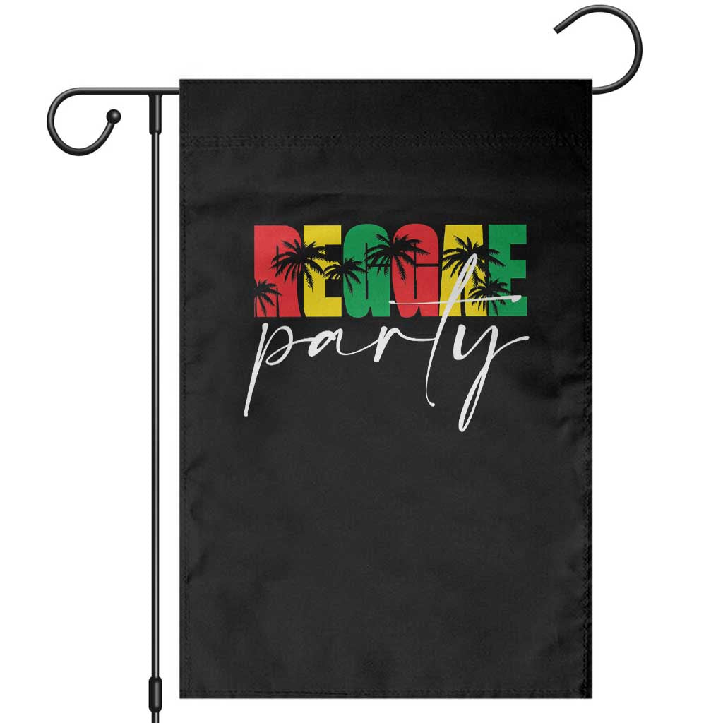 Reggae Party Garden Flag Rastafari Jamaican Palm Tree Music TS11 Black Print Your Wear