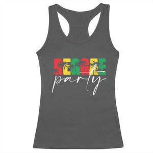 Reggae Party Racerback Tank Top Rastafari Jamaican Palm Tree Music TS11 Dark Heather Print Your Wear