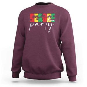 Reggae Party Sweatshirt Rastafari Jamaican Palm Tree Music TS11 Maroon Print Your Wear