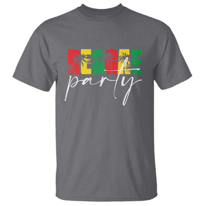 Reggae Party T Shirt Rastafari Jamaican Palm Tree Music TS11 Charcoal Print Your Wear