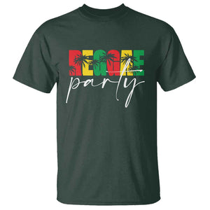 Reggae Party T Shirt Rastafari Jamaican Palm Tree Music TS11 Dark Forest Green Print Your Wear