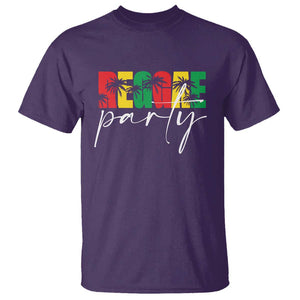 Reggae Party T Shirt Rastafari Jamaican Palm Tree Music TS11 Purple Print Your Wear