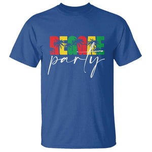 Reggae Party T Shirt Rastafari Jamaican Palm Tree Music TS11 Royal Blue Print Your Wear