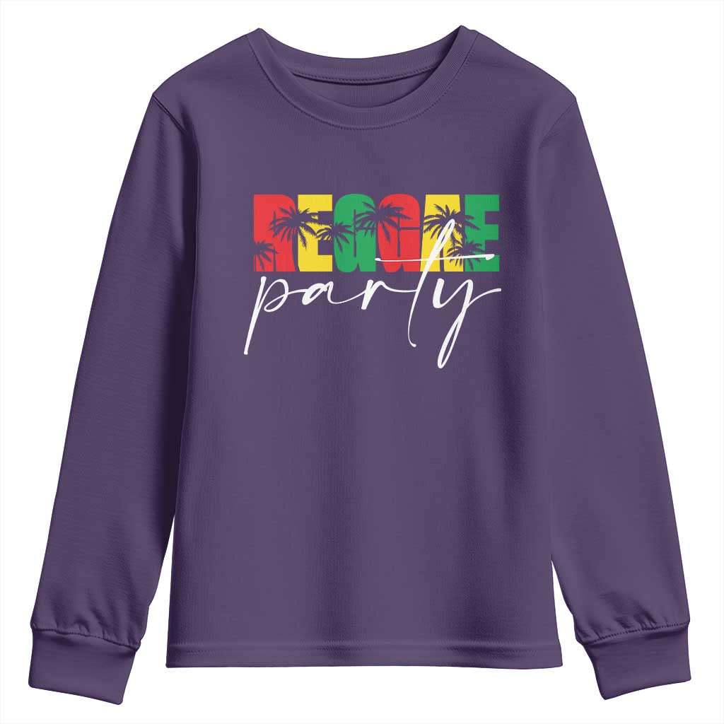 Reggae Party Youth Sweatshirt Rastafari Jamaican Palm Tree Music TS11 Purple Print Your Wear
