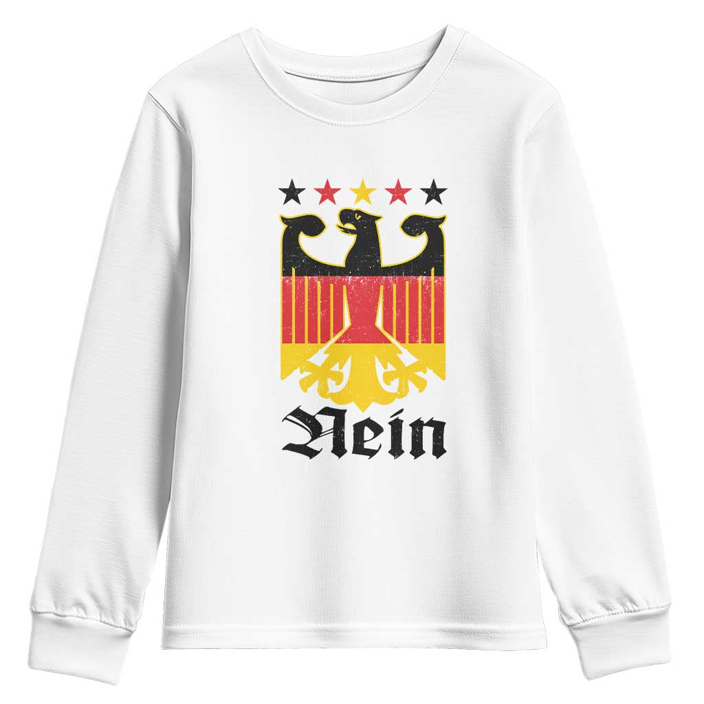Funny German Eagle Youth Sweatshirt Vintage Nein No Germany Souvenir Oktoberfest TS11 White Print Your Wear