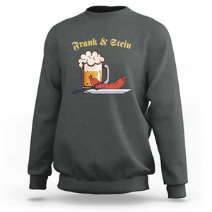 Funny Frank & Stein Sweatshirt German Beer Drinking Oktoberfest Sausage TS11 Dark Heather Print Your Wear