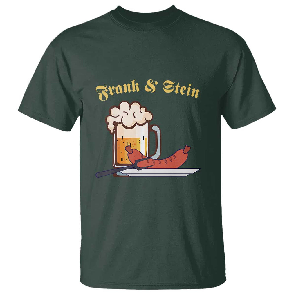 Funny Frank & Stein T Shirt German Beer Drinking Oktoberfest Sausage TS11 Dark Forest Green Print Your Wear