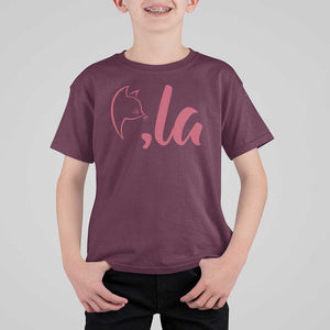 Funny Kamala T Shirt For Kid Comma La Cat Punctuation For President TS11 Maroon Print Your Wear