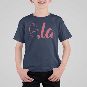 Funny Kamala T Shirt For Kid Comma La Cat Punctuation For President TS11 Navy Print Your Wear