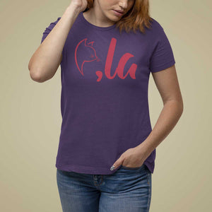 Funny Kamala T Shirt For Women Comma La Cat Punctuation For President TS11 Purple Print Your Wear