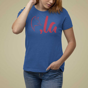 Funny Kamala T Shirt For Women Comma La Cat Punctuation For President TS11 Royal Blue Print Your Wear