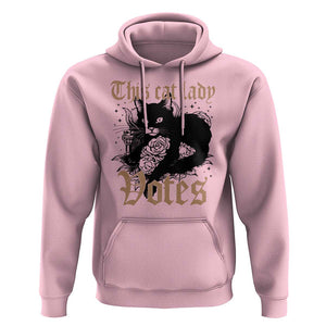 This Cat Lady Votes Hoodie Black Cat For Harris This Cat Lady Votes Vintage Roses TS11 Light Pink Print Your Wear