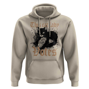 This Cat Lady Votes Hoodie Black Cat For Harris This Cat Lady Votes Vintage Roses TS11 Sand Print Your Wear