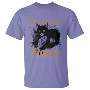 This Cat Lady Votes T Shirt Black Cat For Harris This Cat Lady Votes Vintage Roses TS11 Violet Print Your Wear