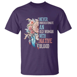Native American T Shirt Never Underestimate An Old Woman With Native Blood Dreamcatcher TS11 Purple Print Your Wear
