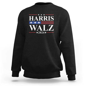 Harris Walz 2024 Sweatshirt President Election Campaign American Flag TS11 Black Print Your Wear