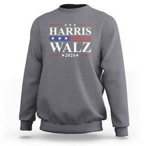 Harris Walz 2024 Sweatshirt President Election Campaign American Flag TS11 Charcoal Print Your Wear