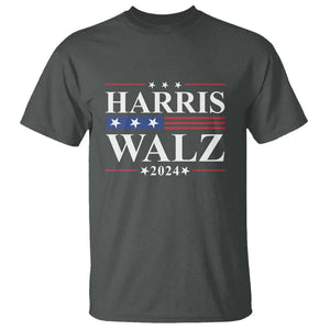 Harris Walz 2024 T Shirt President Election Campaign American Flag TS11 Dark Heather Print Your Wear