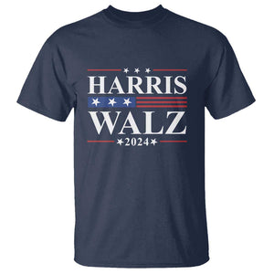 Harris Walz 2024 T Shirt President Election Campaign American Flag TS11 Navy Print Your Wear