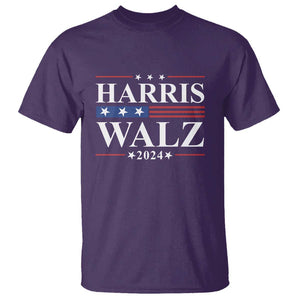 Harris Walz 2024 T Shirt President Election Campaign American Flag TS11 Purple Print Your Wear