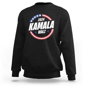 Kamala Walz 2024 Sweatshirt President Campaign American Flag Star TS11 Black Print Your Wear