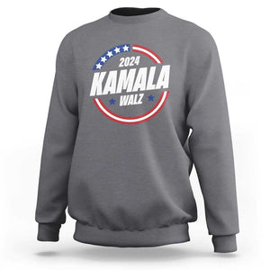 Kamala Walz 2024 Sweatshirt President Campaign American Flag Star TS11 Charcoal Print Your Wear