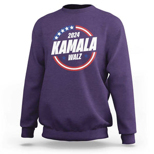 Kamala Walz 2024 Sweatshirt President Campaign American Flag Star TS11 Purple Print Your Wear