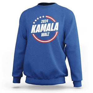 Kamala Walz 2024 Sweatshirt President Campaign American Flag Star TS11 Royal Blue Print Your Wear