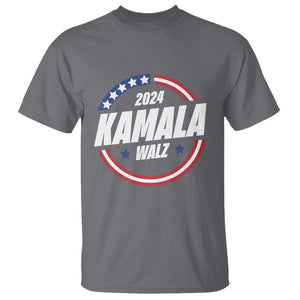 Kamala Walz 2024 T Shirt President Campaign American Flag Star TS11 Charcoal Print Your Wear