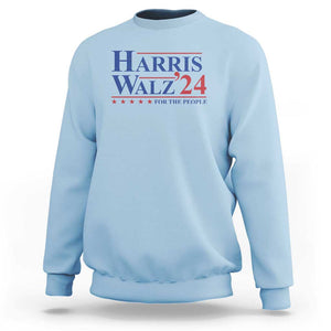 Harris Walz'24 Sweatshirt Presidential Election 2024 US Flag TS11 Light Blue Print Your Wear