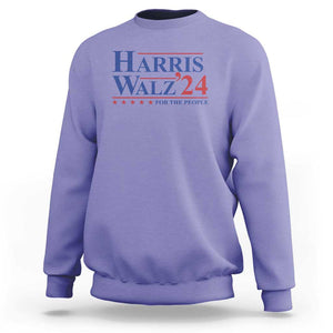 Harris Walz'24 Sweatshirt Presidential Election 2024 US Flag TS11 Violet Print Your Wear