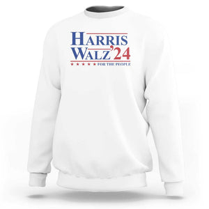 Harris Walz'24 Sweatshirt Presidential Election 2024 US Flag TS11 White Print Your Wear