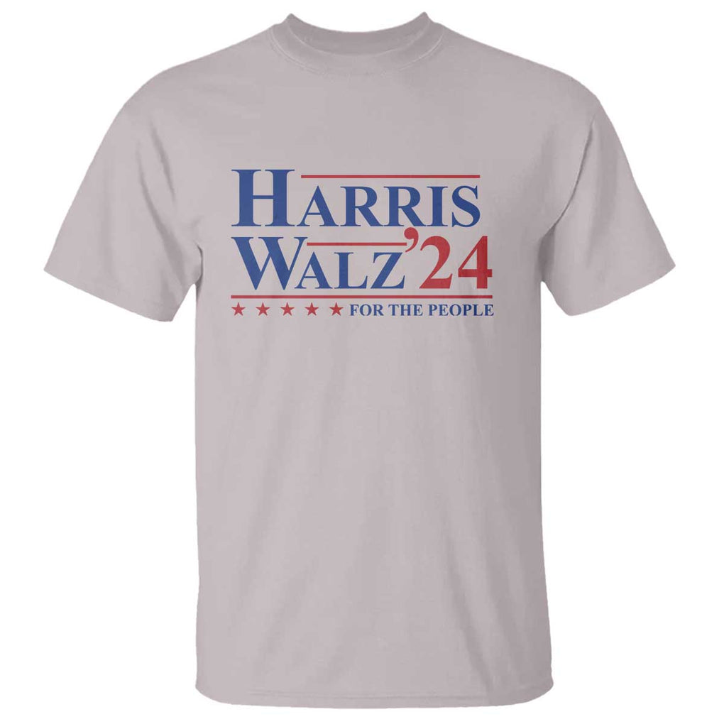Harris Walz'24 T Shirt Presidential Election 2024 US Flag TS11 Ice Gray Print Your Wear