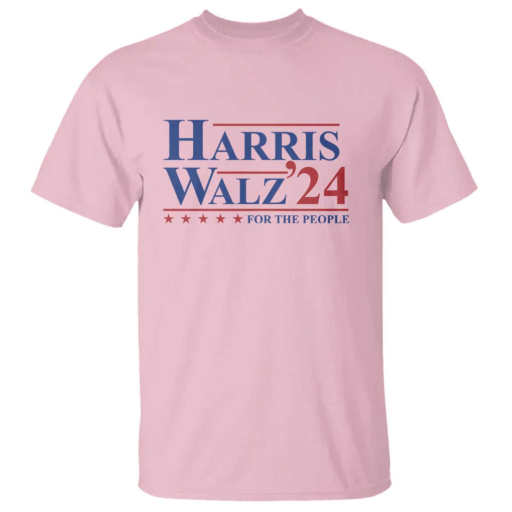 Harris Walz'24 T Shirt Presidential Election 2024 US Flag TS11 Light Pink Print Your Wear