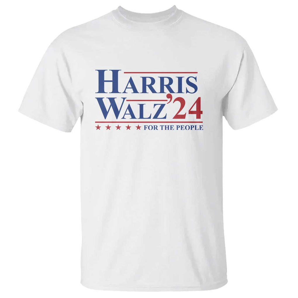 Harris Walz'24 T Shirt Presidential Election 2024 US Flag TS11 White Print Your Wear