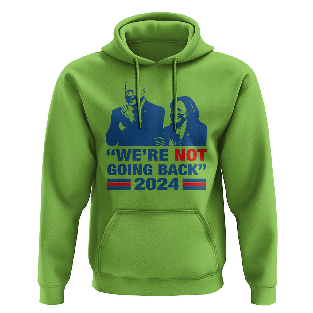 Harris Walz Hoodie We're Not Going Back 2024 American Flag TS11 Lime Print Your Wear