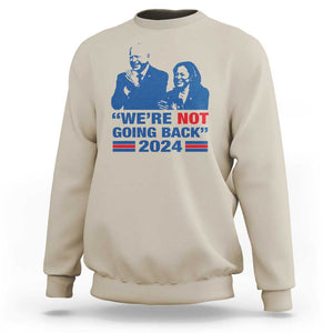 Harris Walz Sweatshirt We're Not Going Back 2024 American Flag TS11 Sand Print Your Wear