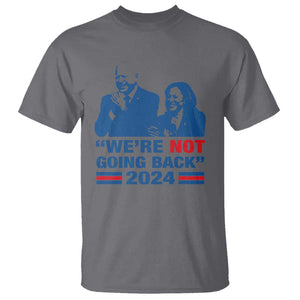 Harris Walz T Shirt We're Not Going Back 2024 American Flag TS11 Charcoal Print Your Wear