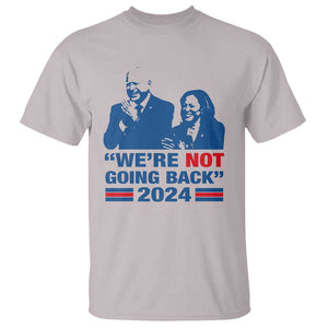 Harris Walz T Shirt We're Not Going Back 2024 American Flag TS11 Ice Gray Print Your Wear