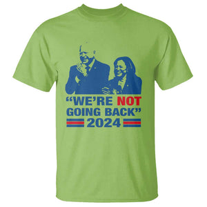 Harris Walz T Shirt We're Not Going Back 2024 American Flag TS11 Lime Print Your Wear