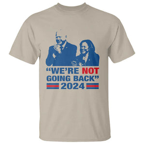 Harris Walz T Shirt We're Not Going Back 2024 American Flag TS11 Sand Print Your Wear