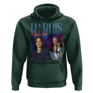 Harris Walz Supporter Hoodie Presidential Election Pearls US Flag TS11 Dark Forest Green Print Your Wear