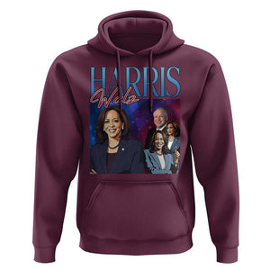 Harris Walz Supporter Hoodie Presidential Election Pearls US Flag TS11 Maroon Print Your Wear