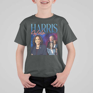 Harris Walz Supporter T Shirt For Kid Presidential Election Pearls US Flag TS11 Dark Heather Print Your Wear