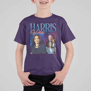 Harris Walz Supporter T Shirt For Kid Presidential Election Pearls US Flag TS11 Purple Print Your Wear