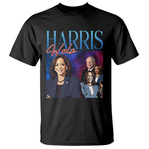 Harris Walz Supporter T Shirt Presidential Election Pearls US Flag TS11 Black Print Your Wear